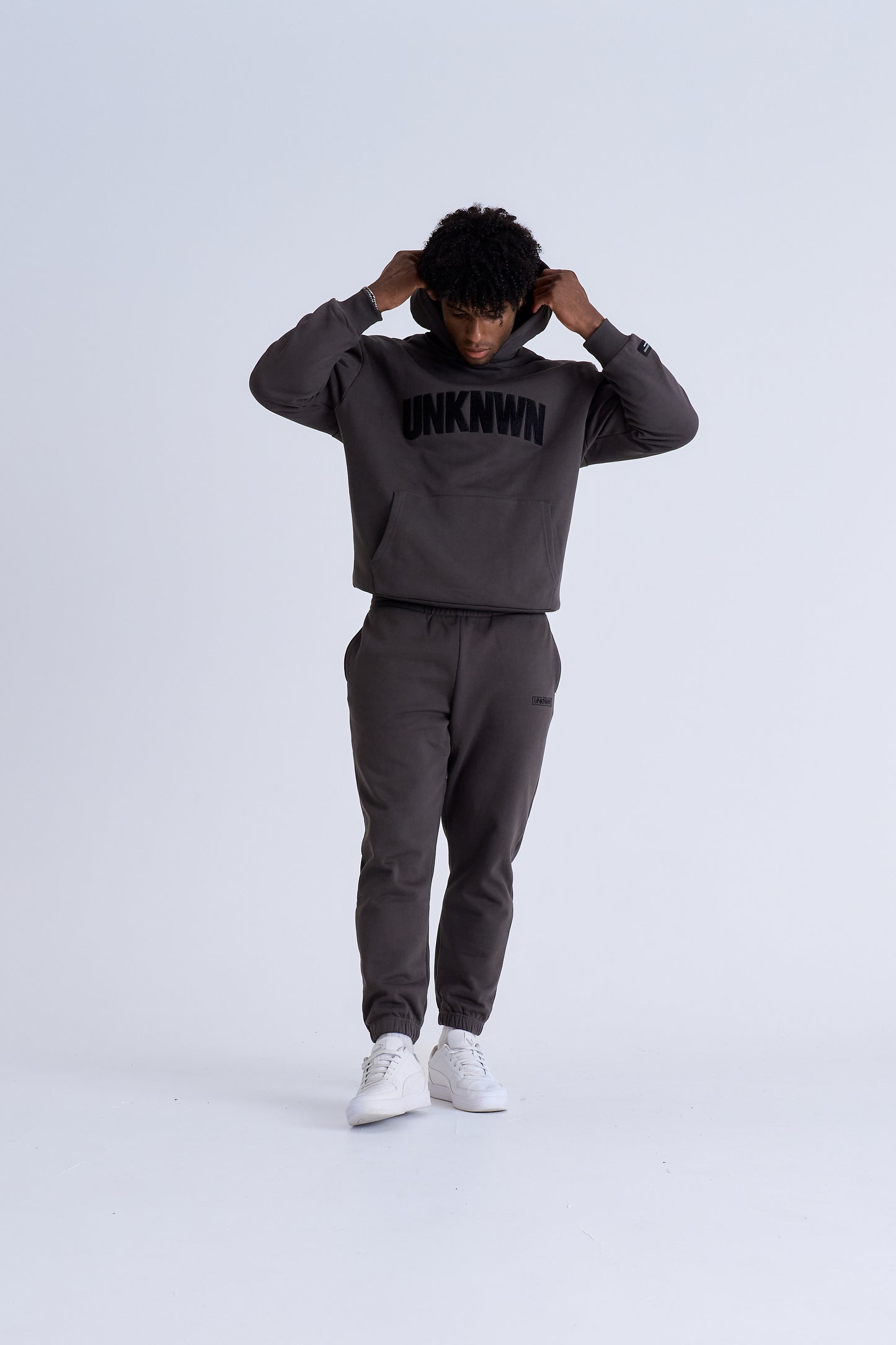 DRE APPLIQUÉ HOODIE -  CHARCOAL