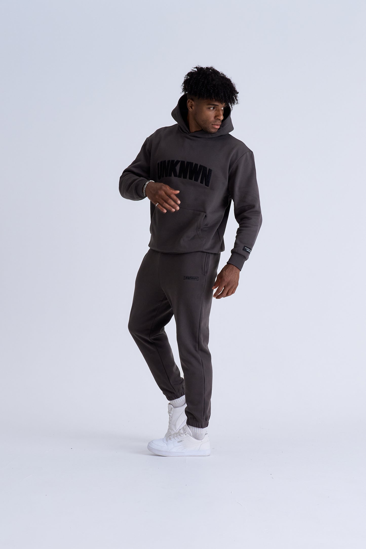 DRE APPLIQUÉ HOODIE -  CHARCOAL