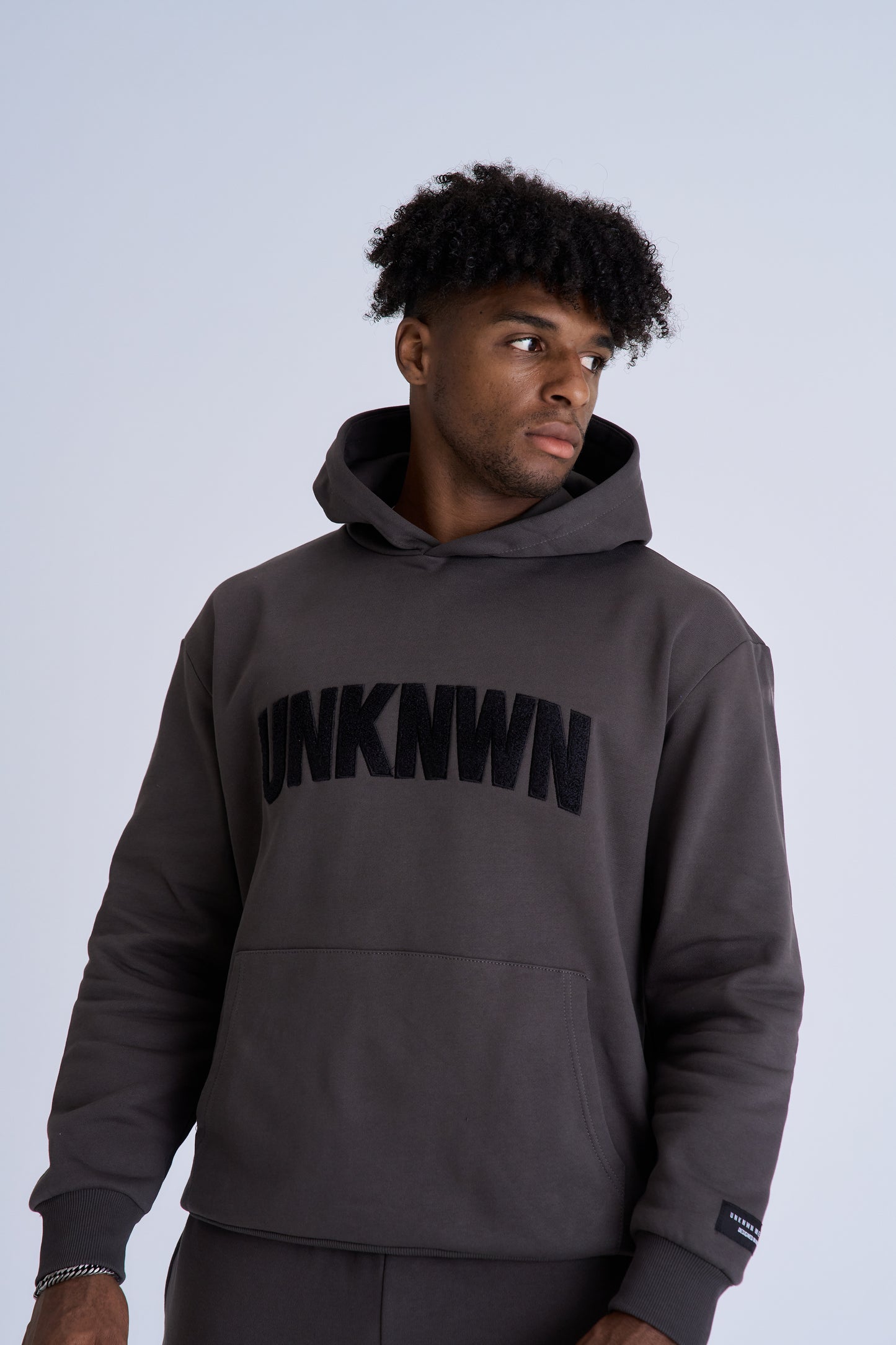 DRE APPLIQUÉ HOODIE -  CHARCOAL