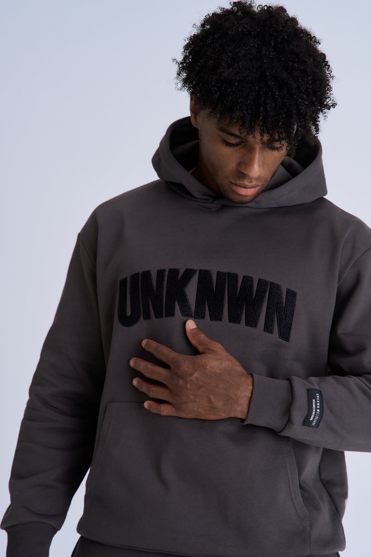 DRE APPLIQUÉ HOODIE -  CHARCOAL