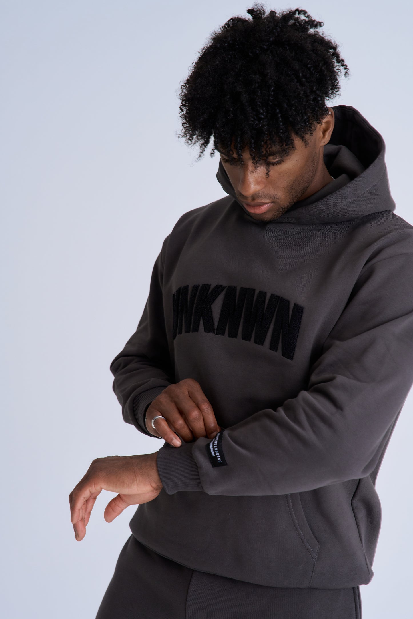 DRE APPLIQUÉ HOODIE -  CHARCOAL