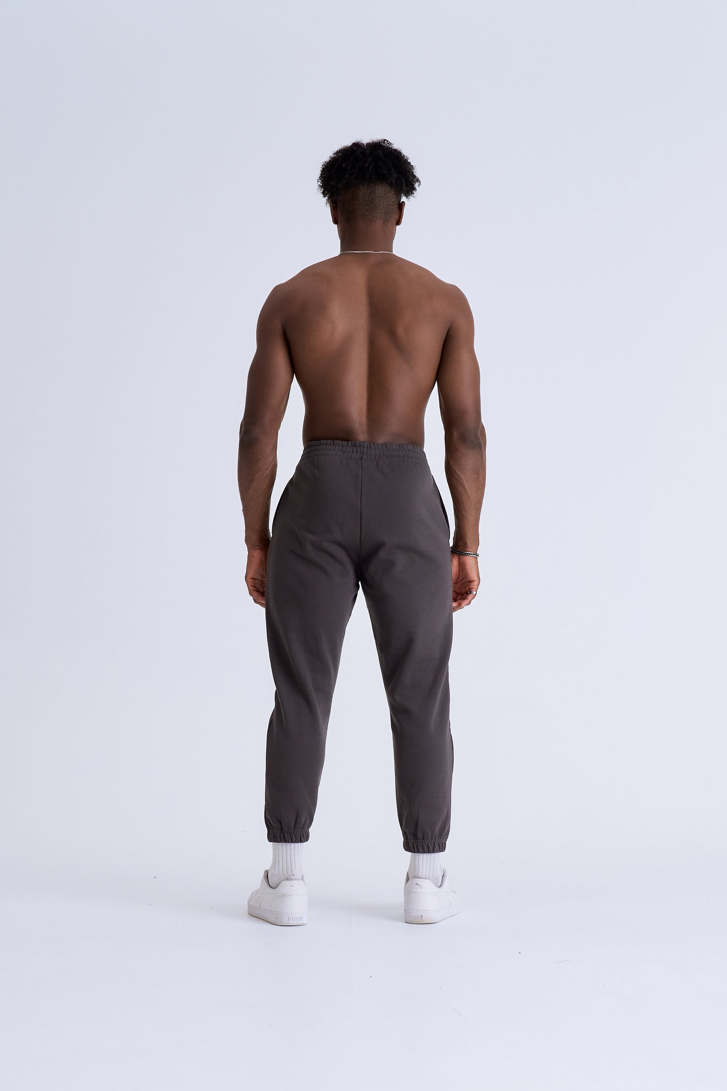 BOX LOGO TRACKPANTS - CHARCOAL