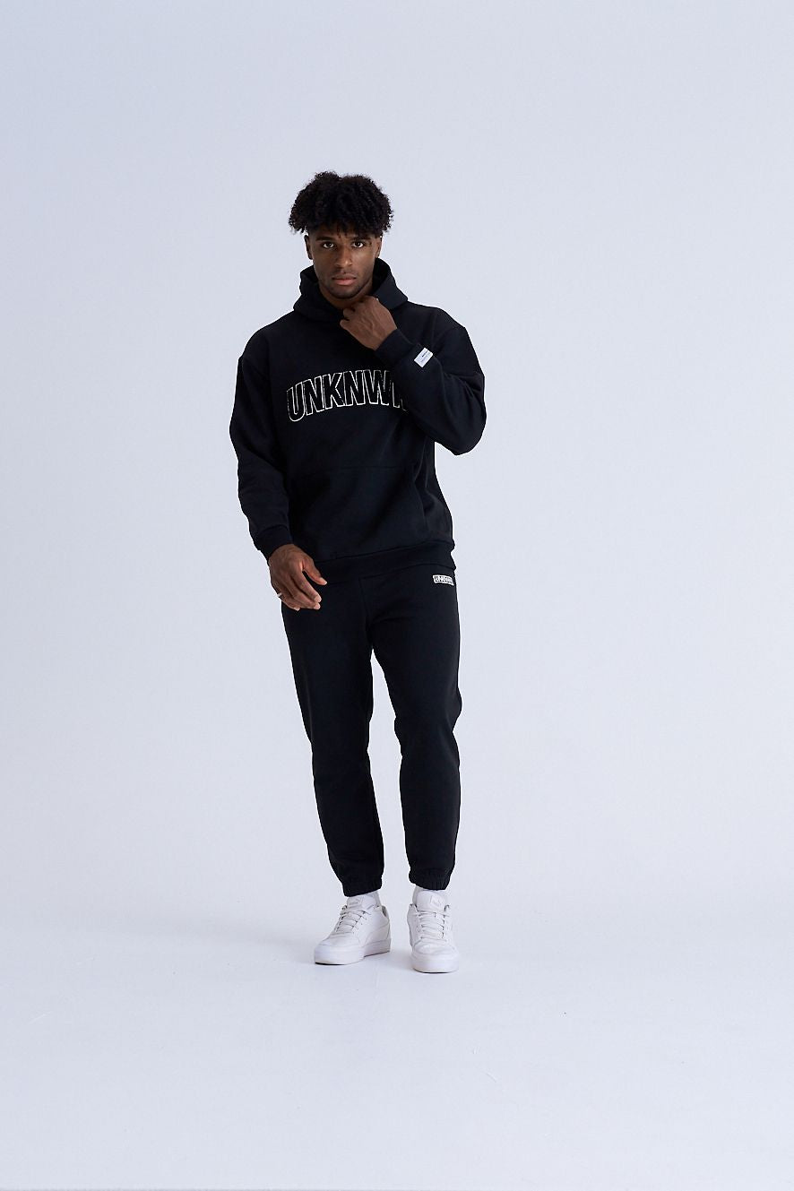 DRE APPLIQUÉ HOODIE - BLACK