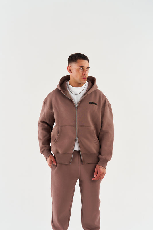CLASSIC ZIP HOOD - LIGHT BROWN