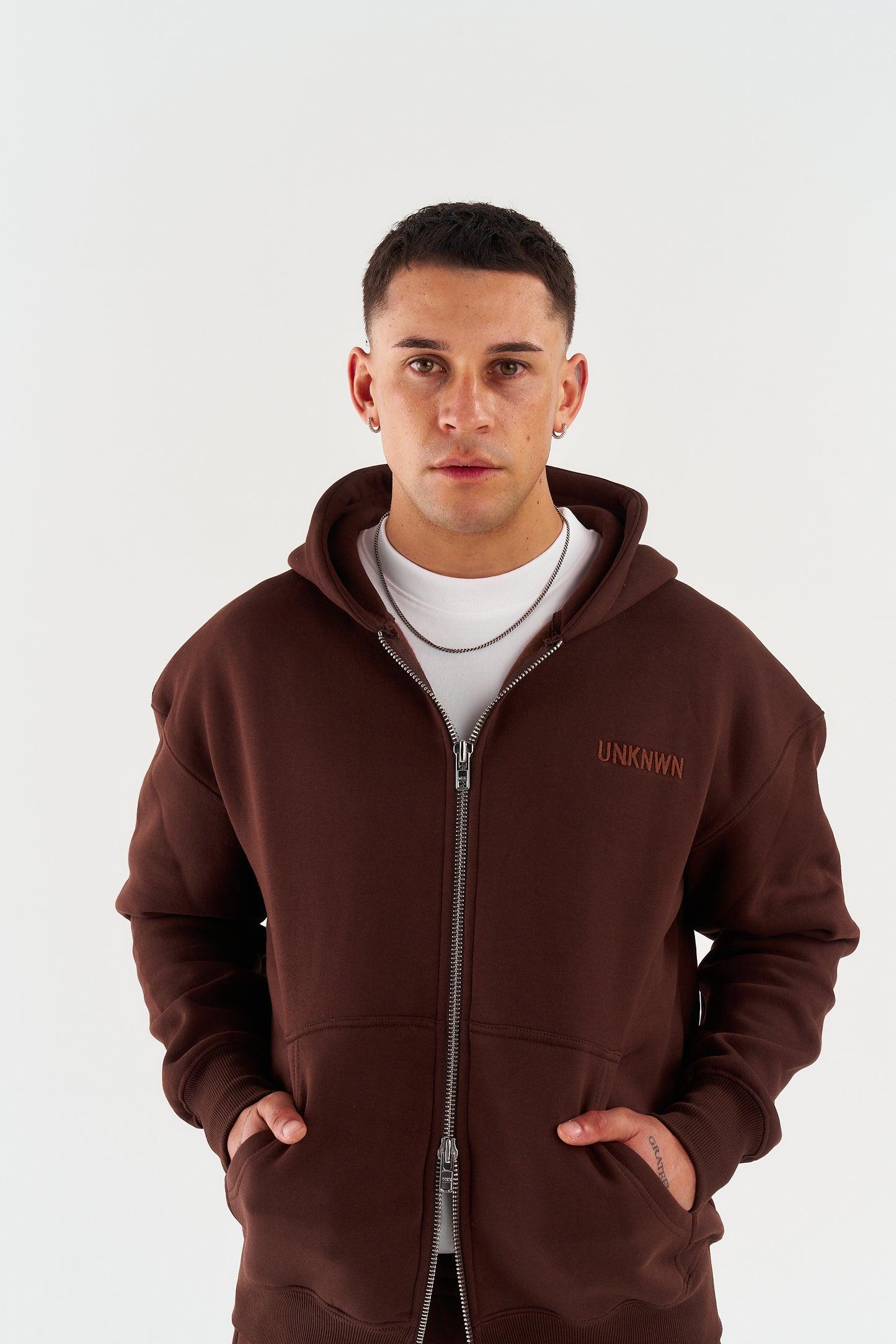 CLASSIC ZIP UP JACKETS - BROWN