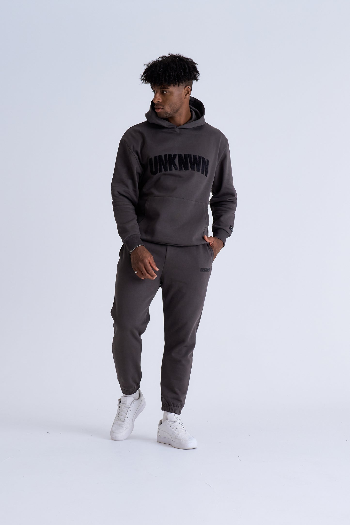 DRE APPLIQUÉ HOODIE -  CHARCOAL