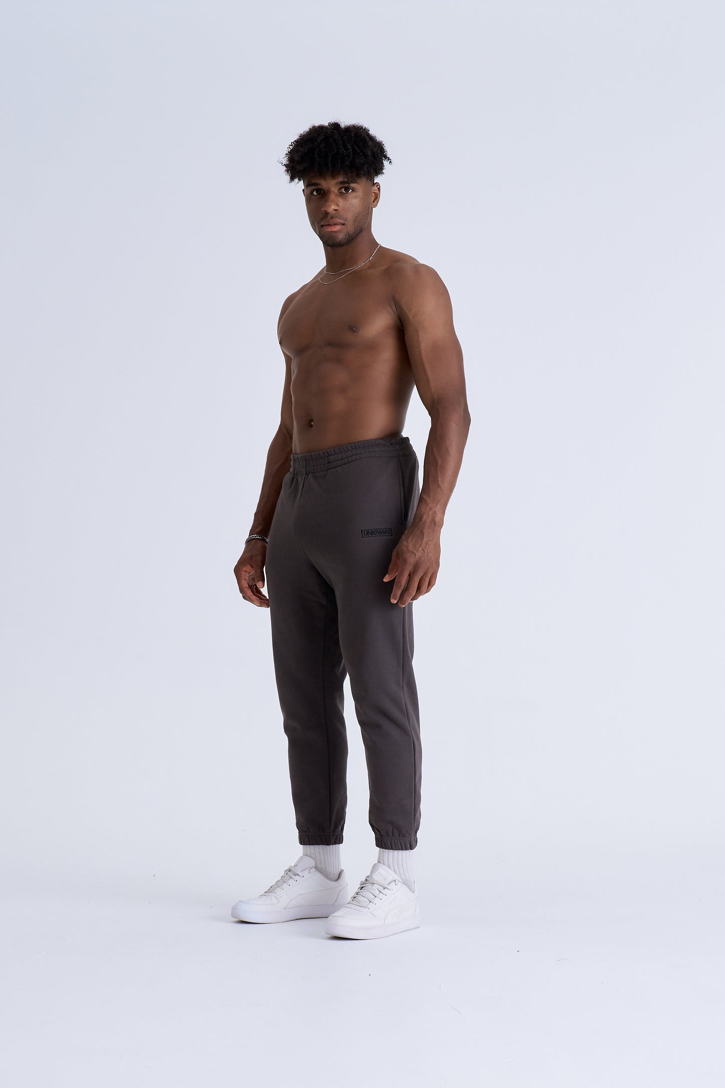 BOX LOGO TRACKPANTS - CHARCOAL