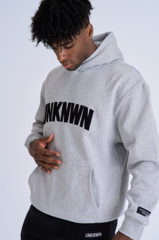 DRE APPLIQUΓ HOODIE - GREY